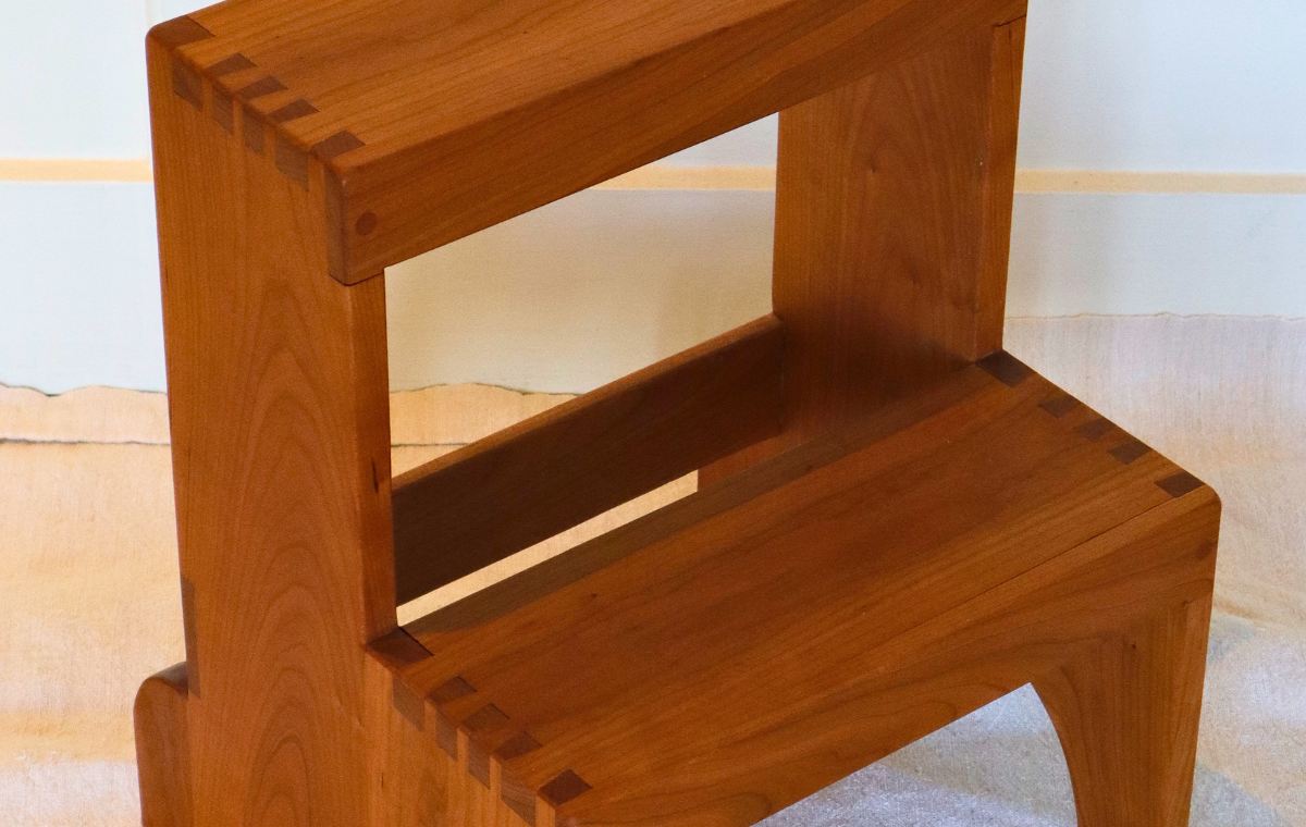 Cherry Step Stool detail